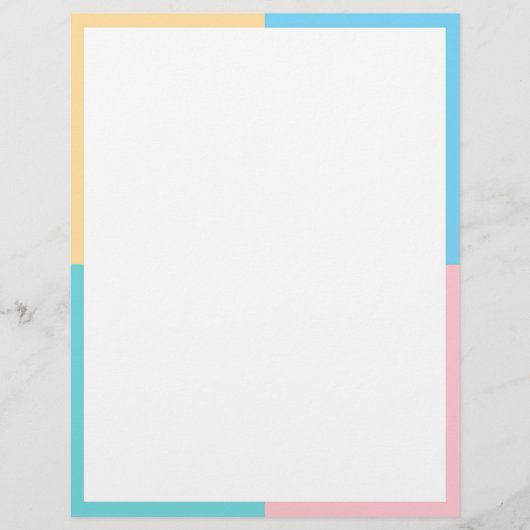 Aangepast kleurig Blank Sjabloon Roze Geel Blauw Briefhoofd (Voorkant)