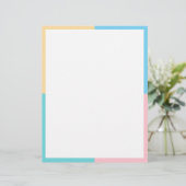 Aangepast kleurig Blank Sjabloon Roze Geel Blauw Briefhoofd (Staand voorkant)