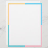 Aangepast kleurig Blank Sjabloon Roze Geel Blauw Briefhoofd (Voorkant / Achterkant)