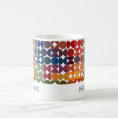 Aangepast kleurig blauw Oranje Paars Retropatroon Koffiemok (Center)