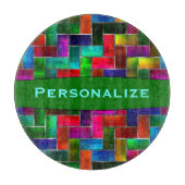 Aangepast kleurig glazen mozaïekglazen snijvlak snijplank (Voorkant)