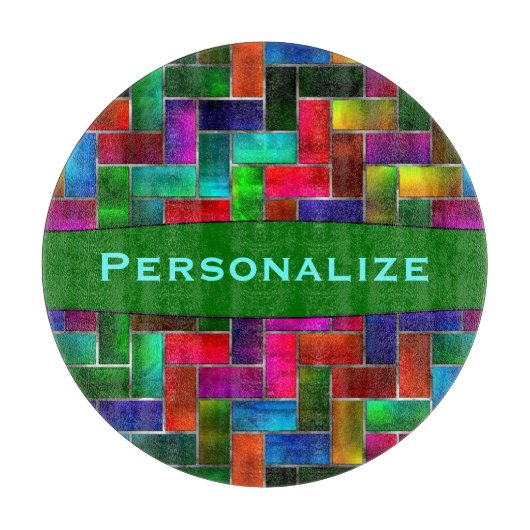 Aangepast kleurig glazen mozaïekglazen snijvlak snijplank (Voorkant)