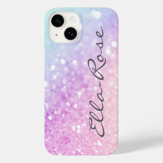 Aangepast kleurig glitter Iridescent Elegant Case-Mate iPhone Case (Achterkant)