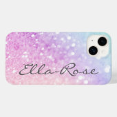 Aangepast kleurig glitter Iridescent Elegant Case-Mate iPhone Case (Achterkant (horizontaal))