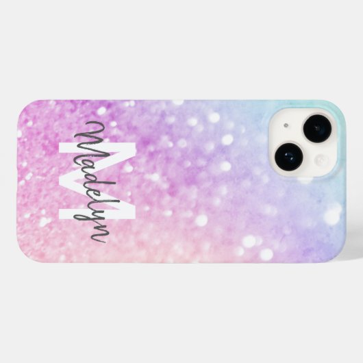 Aangepast kleurig glitter Iridescent Elegant Case-Mate iPhone Case (Achterkant (horizontaal))