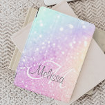 Aangepast kleurig glitter Iridescent Elegant iPad Air Cover<br><div class="desc">U kunt dit elegante kleurrijke bokglitterpatroon eenvoudig personaliseren met uw eigen naam en/of monogram.</div>