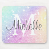 Aangepast kleurig glitter Iridescent Elegant Muismat (Voorkant)