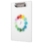 Aangepast kleurig monogram Moderne Elegant Sjabloo Klembord (Links)