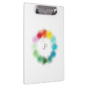 Aangepast kleurig monogram Moderne Elegant Sjabloo Klembord (Rechts)