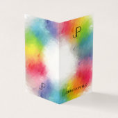 Aangepast kleurig monogram Moderne Elegant Sjabloo Visitekaartje (Buitenkant)