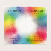Aangepast kleurig monogram Moderne Elegant Sjabloo Visitekaartje (Binnenkant ongevouwen)