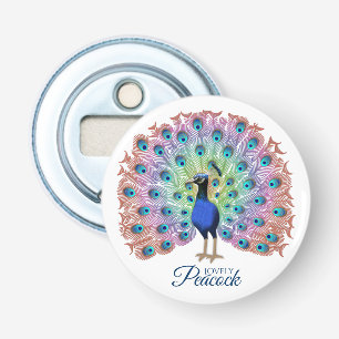 Aangepast kleurig pacock button flesopener