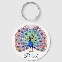 Aangepast kleurig pacock sleutelhanger