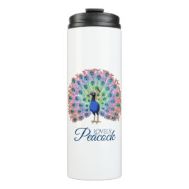Aangepast kleurig pacock thermosbeker