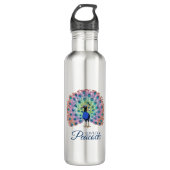 Aangepast kleurig pacock waterfles  (Voorkant)