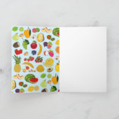 Aangepast kleurig zomerfruitpatroon feestdagen kaart (Binnen)