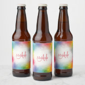 Aangepast kleurrijk Abstract monogram voor moderne Bier Etiket (Flessen)