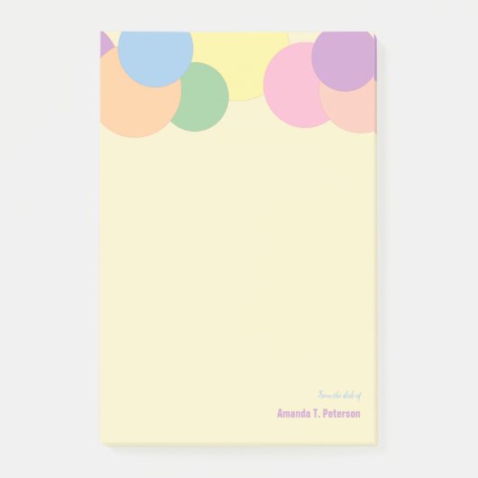Aangepast kleurrijk cirkelpatroon vanaf het bureau post-it® notes (Voorkant)