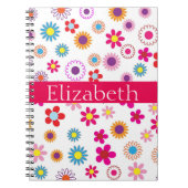 Aangepast kleurrijk flessenpatroon roze wit notitieboek (Voorkant)