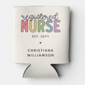 Aangepast kleurrijk geregistreerd zurenRN Afstuder Blikjeskoeler (Voorkant)