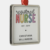 Aangepast kleurrijk geregistreerd zurenRN Afstuder Metalen Ornament (Rechts)