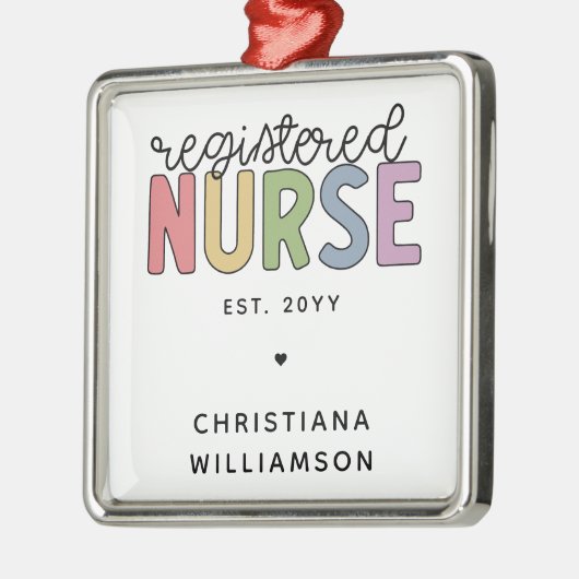 Aangepast kleurrijk geregistreerd zurenRN Afstuder Metalen Ornament (Links)