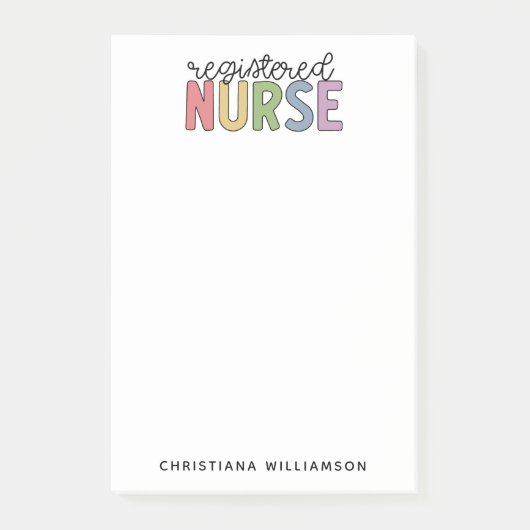 Aangepast kleurrijk geregistreerd zurenRN Afstuder Post-it® Notes (Voorkant)