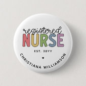 Aangepast kleurrijk geregistreerd zurenRN Afstuder Ronde Button 5,7 Cm (Voorkant)