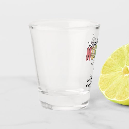 Aangepast kleurrijk geregistreerd zurenRN Afstuder Shot Glas (Links)