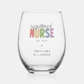 Aangepast kleurrijk geregistreerd zurenRN Afstuder Wijnglas Zonder Voet (Voorkant)