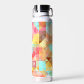 Aangepast kleurrijk hipster-veelhoekpatroon voor F Waterfles (Achterkant)