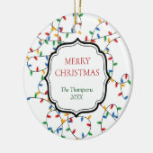 Aangepast kleurrijk kerstlampje keramisch ornament (Links)