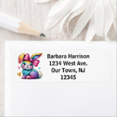 Aangepast Kleurrijk Konijn Etiket (Insitu)