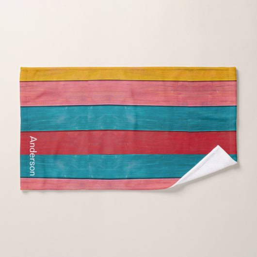 Aangepast, kleurrijk, nautisch, anker strand Rusti Bad Handdoek (Handdoek)