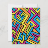 Aangepast Kleurrijk Neon Graffiti Straatkunst Patr Notitiekaartje (Achterkant)