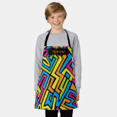 Aangepast kleurrijk Neon Graffiti Street Art Patro Schort (Gedragen)