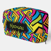 Aangepast kleurrijk Neon Graffiti Street Art Patro Toilettasje (Rechterhoek)