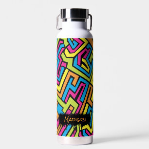 Aangepast kleurrijk Neon Graffiti Street Art Patro Waterfles