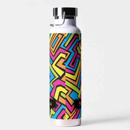 Aangepast kleurrijk Neon Graffiti Street Art Patro Waterfles (Rechts)