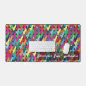 Aangepast Kleurrijk Pijlpatroon met Naam Bureaumat (Keyboard & Muis)
