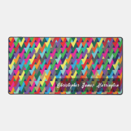 Aangepast Kleurrijk Pijlpatroon met Naam Bureaumat