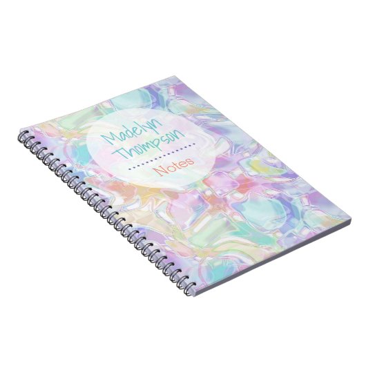 Aangepast , kleurrijk ronddraaipatroon notitieboek (Rechterzijde)