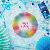 Aangepast Kleurrijk Sjabloon Script Gelukkige Verj Papieren Bordje (Feest)