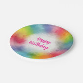 Aangepast Kleurrijk Sjabloon Script Gelukkige Verj Papieren Bordje (Gekanteld)