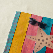 Aangepast kleurrijk strand Rustige houtsnij Strandlaken (In situ)