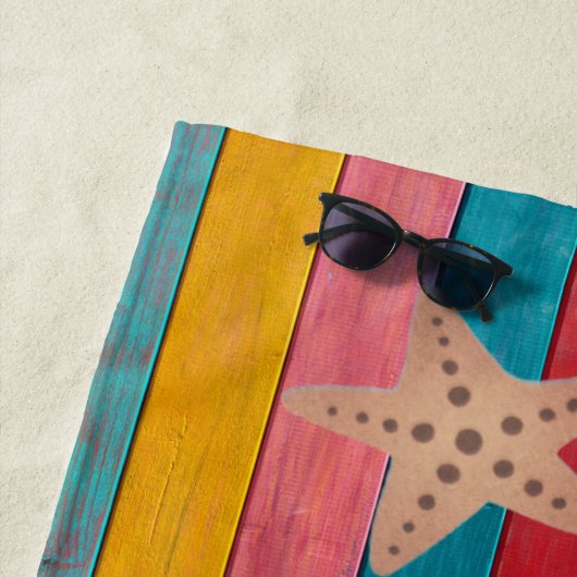 Aangepast kleurrijk strand Rustige houtsnij Strandlaken (In situ)