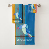 Aangepast, kleurrijk toucum om Rustisch hout te be Bad Handdoek (Insitu)