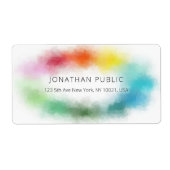 Aangepast kleurrijke Abstracte elegante Sjabloon M Etiket (Voorkant)