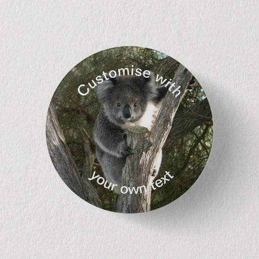 Aangepast klimmen Koala een boom Ronde Button 3,2 Cm (Voorkant)