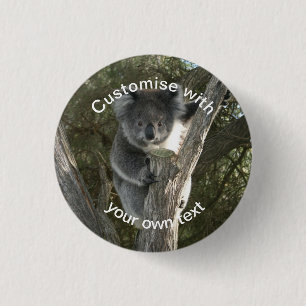 Aangepast klimmen Koala een boom Ronde Button 3,2 Cm